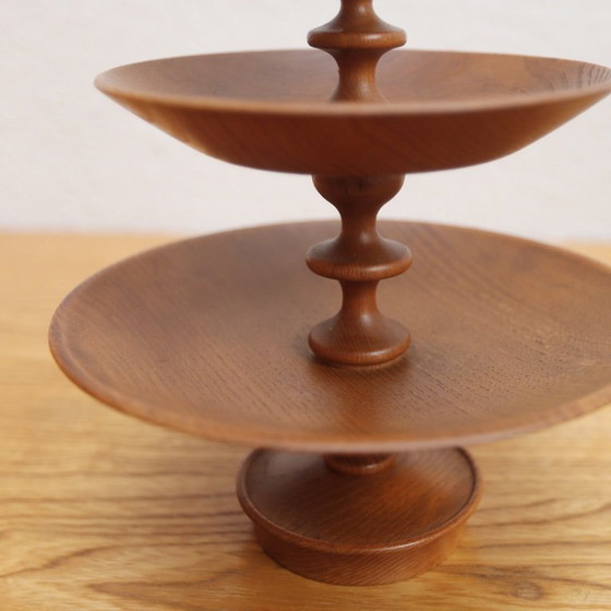 Image 1 of ❤️ Handmade wooden tiered serving tray, GDR Midcentury