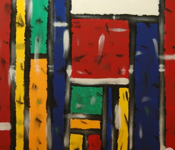 Pintura abstracta, Multi Color, CB, Pinturas y dibujos, Lienzo, Rojo (foto 2 de 10)