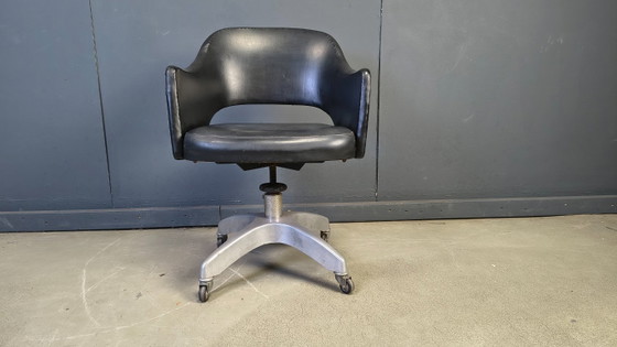 Mid Century Desk Chair, 1950s – Office chairs, Metal, Skai (photo 9 of 12)