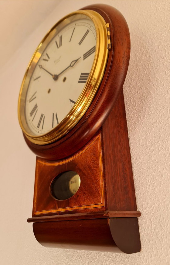 Image 1 of Comitti wall clock drop dial beautiful wood good condition
