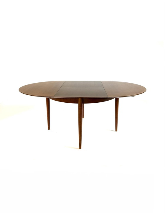 Image 1 of Vintage extendable walnut dining table, Lübke '60