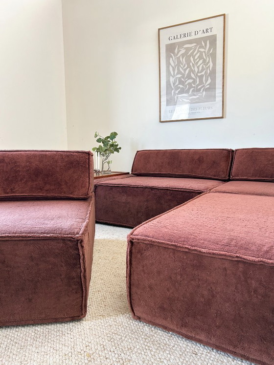Image 1 of COR Trio modulaire bank in terracotta fluweel uit de jaren 70