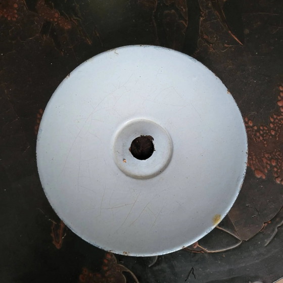 Blue enameled sheet metal lampshade – Decorative Objects (photo 3 of 4)