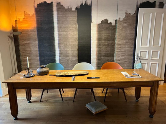 Image 1 of Table de salle à manger en chêne "Arts Crafts" (1850-1920)