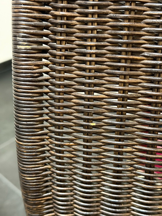 Design-Essplatz | Granittisch nach Maß + 2 FLY Peddigrohr-Stapelstühle – Esszimmergarnitur, Metall, Rattan (photo 12 of 15)