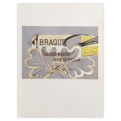 Georges BRAQUE AF 1952 - Cartel de la Galería Maeght 1959