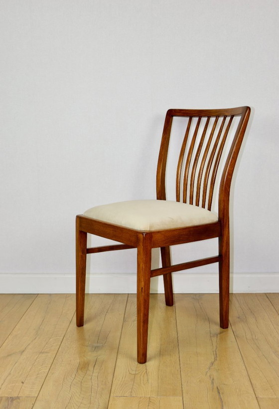 Image 1 of Vintage chairs beige velvet - set of 4