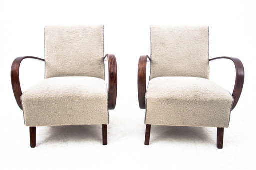 Een paar Art Deco fauteuils, Tsjecho-Slowakije, jaren 1930, ontworpen door J. Halabala.