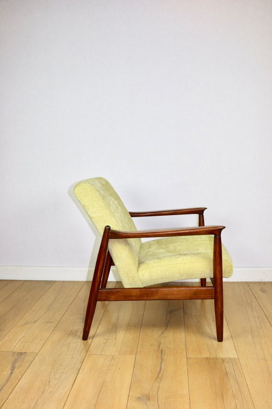 Image 1 of Sillón GFM-64, diseño de Edmund Homa de los años 70, color amarillo limón lima