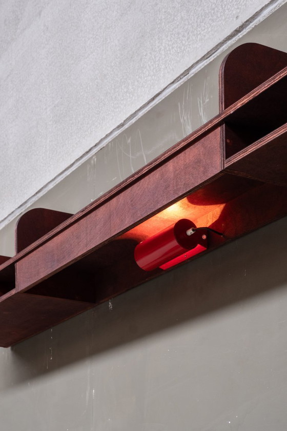 Image 1 of Schwebender Schreibtisch im Stil der 1960er Jahre in Mahoney-Ausführung