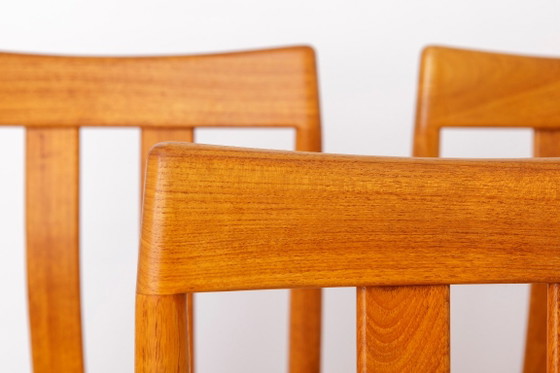 Set of 6 Vintage Danish Teak Dining Chairs by Vamdrup Stolefabrik, Original Beige Upholstery, 1960s – Textile (photo 3 of 12)