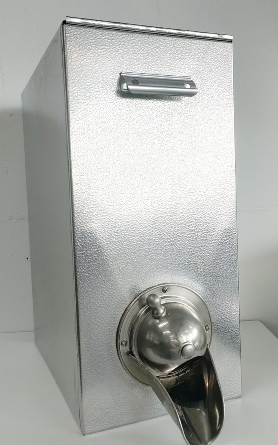 Rare Vintage Metal Coffee Bean Silo/Dispenser, Decorative Objects, Silver (photo 2 of 8)