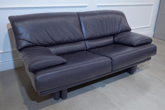 Image 1 of Divani in pelle di design vintage – Viola – Design italiano anni '80