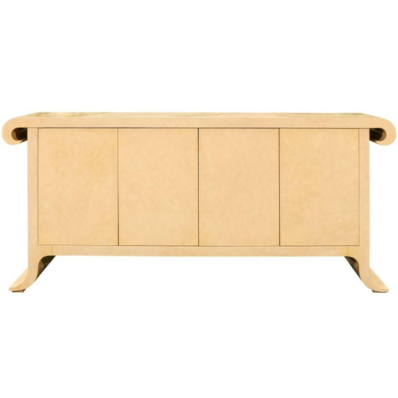 Sideboard aus Pergament und Missoni-Stoff von Angelo Mazzola für Salpol, 1980 – Martin, Wood, Metal (photo 6 of 26)