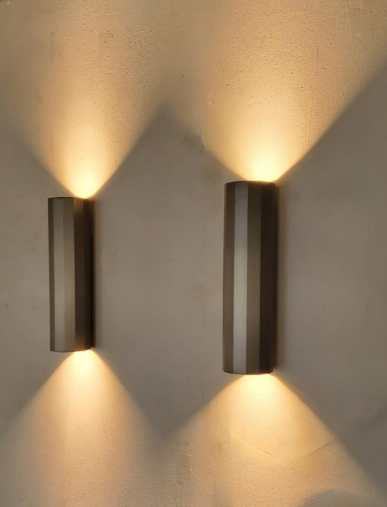 Image 1 of Apliques de pared facetados de níquel mate