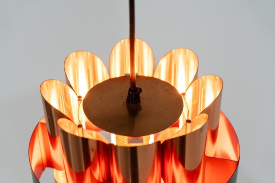 Image 1 of Copper pendant light by Werner Schou for Coronell (Denmark, 1970s).