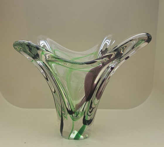 Image 1 of Superbe vase en cristal vintage - Max Verboeket - Kristalunie Maastricht