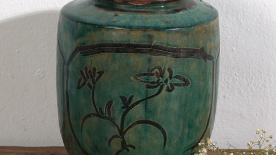 Jarrón asiático antiguo con detalles florales (c.1820) #14 – Jarrones (photo 3 of 40)