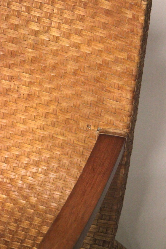 Image 1 of Italian Woven Leather Lounge Chair by Antonio Citterio, 1970s