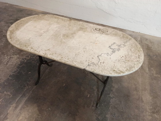 Image 1 of Tavolo da giardino con piano in pietra