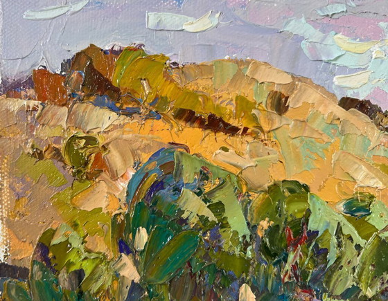 Image 1 of Original Oil Painting Summer Coastal Landscape High noon heat
