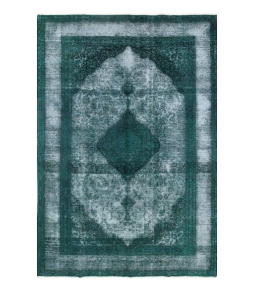 Oosters Handgeknoopt Vintage Art Klassiek & Reliëf Design 400 x 275 cm Groene Kleur