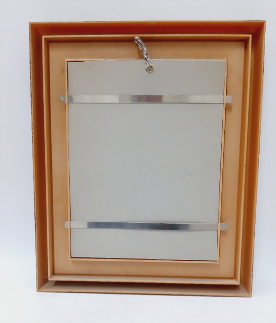 Image 1 of Vintage Duitse handnaaldpunt, Gobelin, zomerlandschap, ingelijst