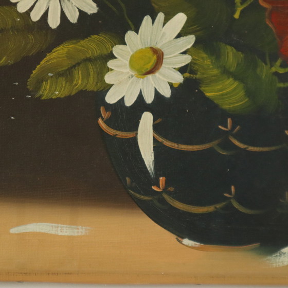 Image 1 of Fleurs Nature morte Peinture Marguerites Coquelicot