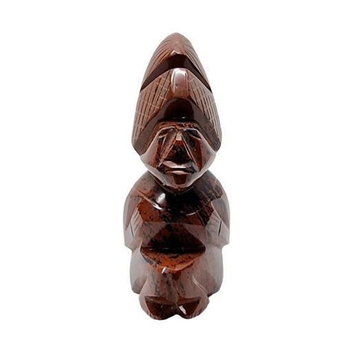 Vintage Azteek mahonie obsidiaan beeld