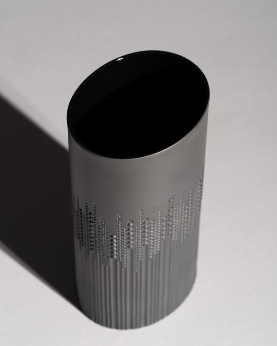 Image 1 of Rosenthal Tapio Wirkkala Vase Duo Black Matte Porcelain Studio-Line Mid Century