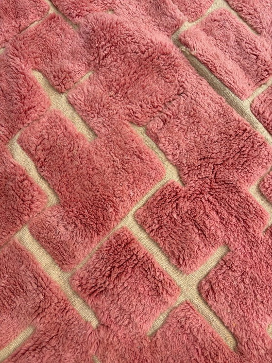 Image 1 of Marokkaans M'rirt Rose wollen tapijt 200x300 – Handgeweven | Hoogwaardig Berber tapijt