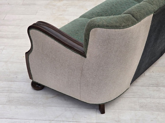 Dänisches 3-Sitzer-Sofa aus den 1960er Jahren, Möbelwolle, Eichenholz. – 3-5 Sitzer Sofas, Wood, Wool (photo 13 of 17)