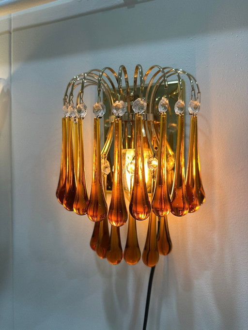 Vintage teardrop wall lamp - Murano