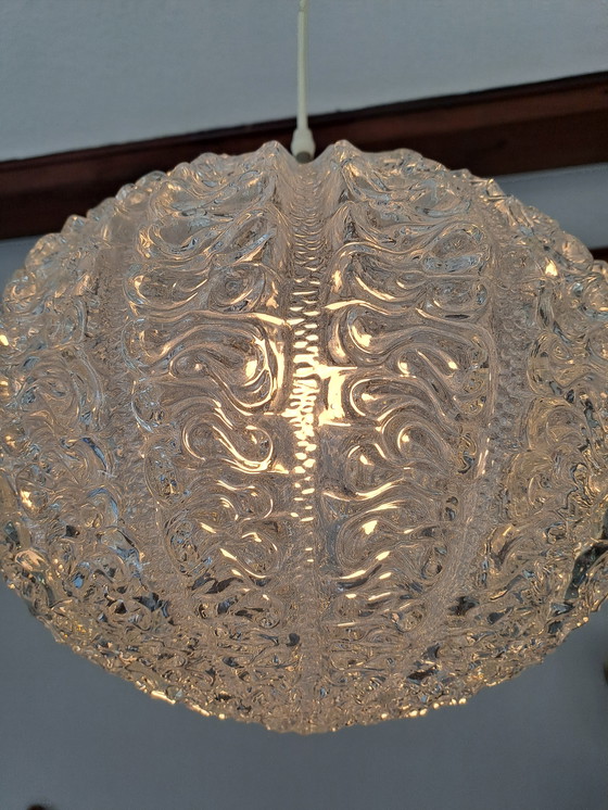 Image 1 of Mid-Century Doria Ceiling Lamp Pendant Light Frosted Glass 60s Space Age