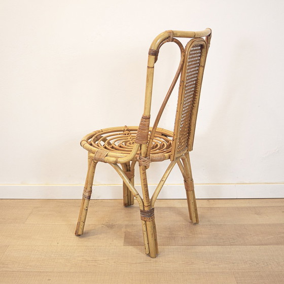 Image 1 of Vintage Wicker Bamboo Chair, Spain, 1970s