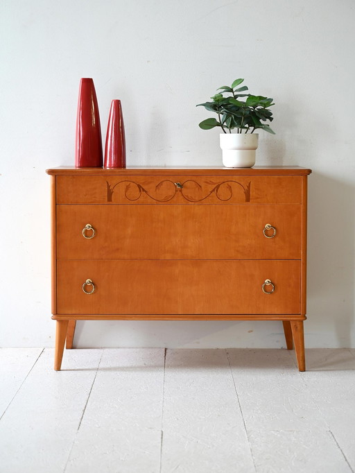 Commode scandinave en chêne et bois de ronce