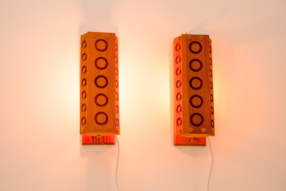 Mid-Century Modern Pine Wall Sconces from Vemdalia, Sweden, 1975, Set of 2 – Wall lights, Mid Century Modern (photo 4 of 13)