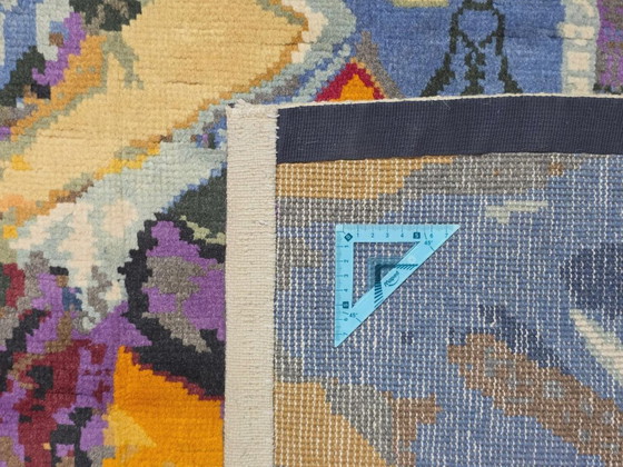 Handgeknüpfter Wollteppich – Inspiriert von der abstrakten Kunst von André Lanskoy, violette Steine, 300 x (photo 7 of 9)