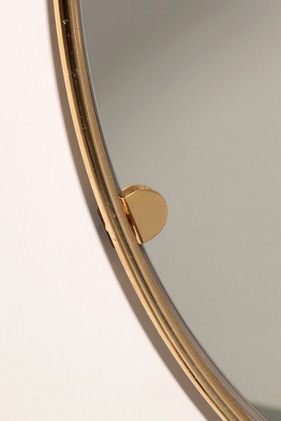 Image 1 of Specchio da parete in ottone massiccio italiano degli anni '60 con patina originale - Provenienza: Milano Nightlife