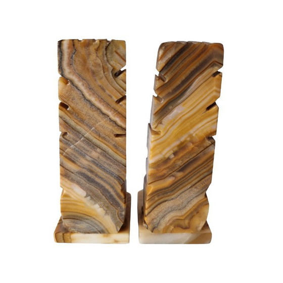 Image 1 of Vintage marble Aztec Maya bookends