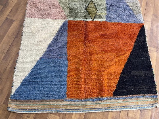 Image 1 of Handgeweven vloerkleed van puur wol, 150/250 cm