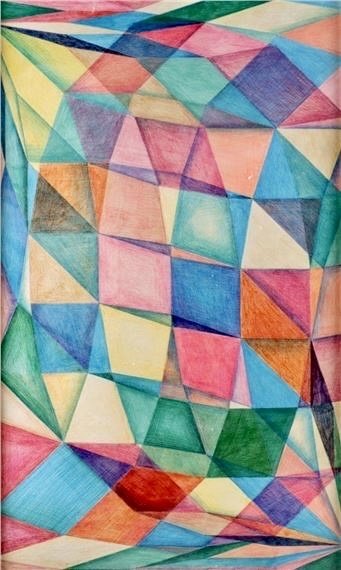 Image 1 of Peinture abstraite multicolore de Joop van Bossum 30 x 50 cm