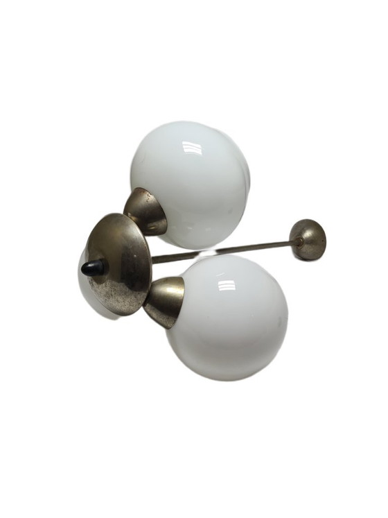 Kroonluchter in art-decostijl, Polen, jaren 70 – Glass, Metal (photo 11 of 14)