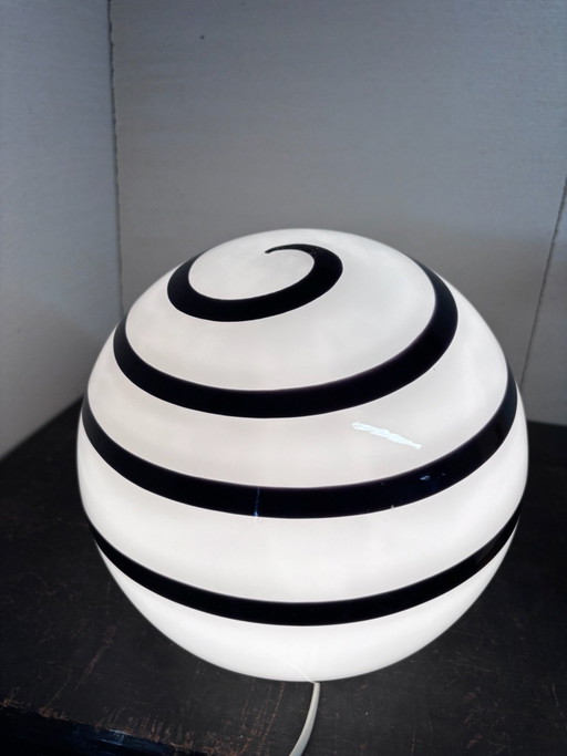 Lampada da Tavolo Vintage 'Zebra' Swirl Grande Sfera Ø 30 cm