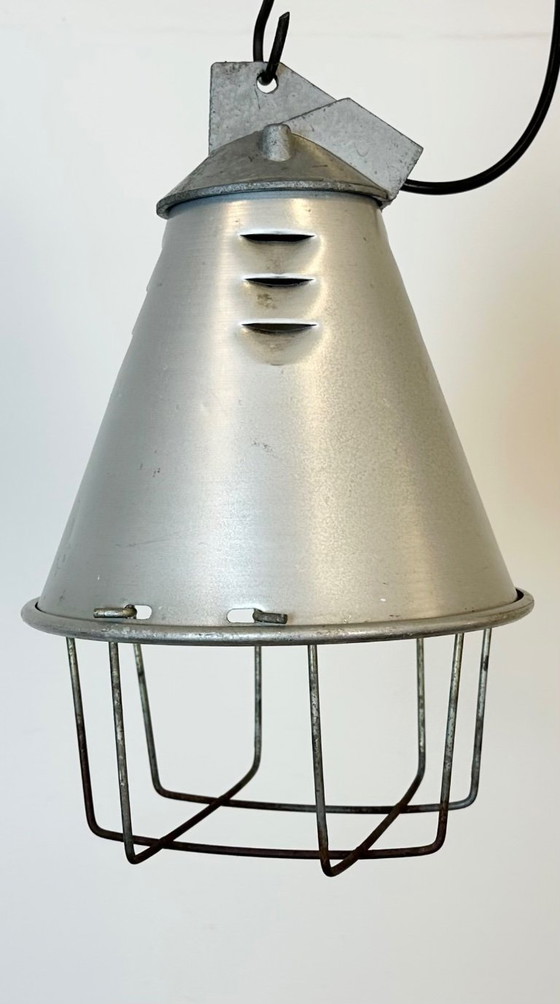 Image 1 of Grey Industrial Aluminium Cage Pendant Lamp, 1970s