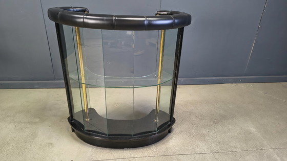 Image 1 of Hollywood-Regency-Bar mit drei Barhockern, 1970er Jahre – Italien