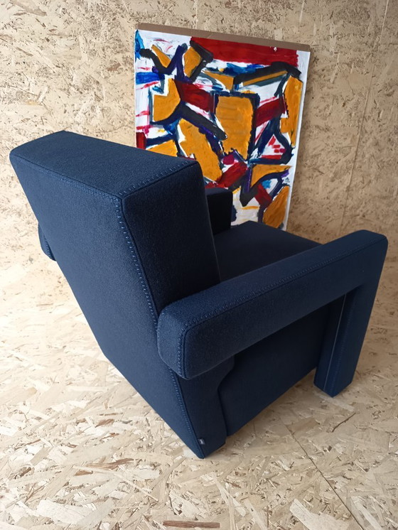 Image 1 of CASSINA Utrecht 637 armchair in Midnight BLUE Kvadrat wool by Gerrit Rietveld
