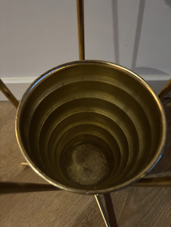 Image 1 of Porte-parapluies conique doré, style Mid-Century Modern, années 1960
