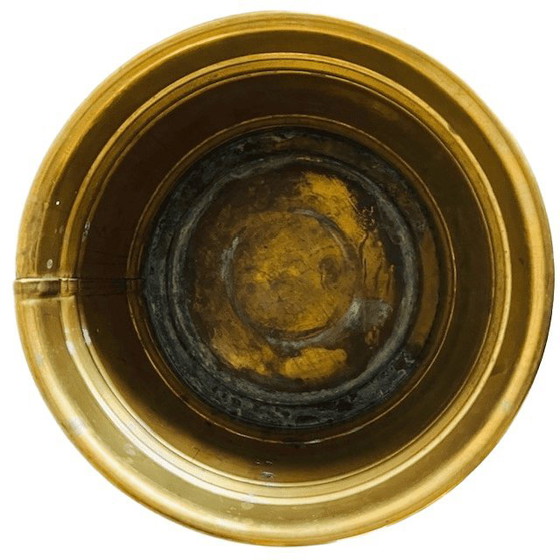 Image 1 of Vaso da fiori vintage in ottone dorato, anni '50