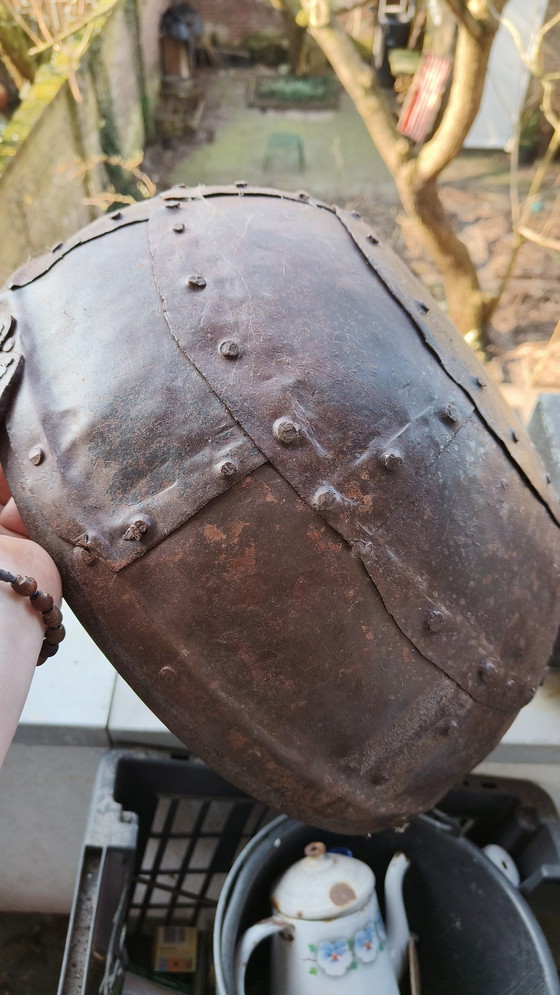 Image 1 of 2 braciere vintage in ferro battuto con padella rivettata